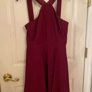 Burgundy halter dress